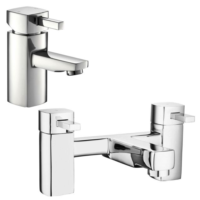 Noveua Lambeth Mono Basin Mixer with Click Clack Waste & Bath Filler Tap Set