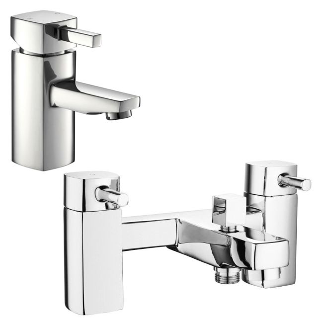 Noveua Lambeth Mono Basin Mixer with Click Clack Waste & Bath Shower Mixer Tap Set