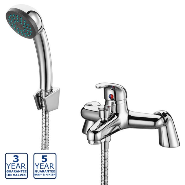 Serene Glama Low Pressure Bath Shower Mixer with Kit - Chrome