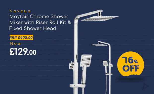 Noveua Mayfair Chrome Shower Mixer with Riser Rail Kit & Fixed Head