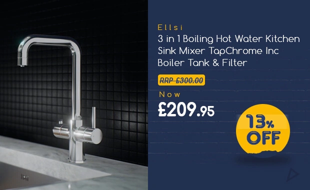 Ellsi 3 in 1 Boiling Hot Water Kitchen Sink Mixer Tap - Chrome Inc Boiler Tank & Filter
